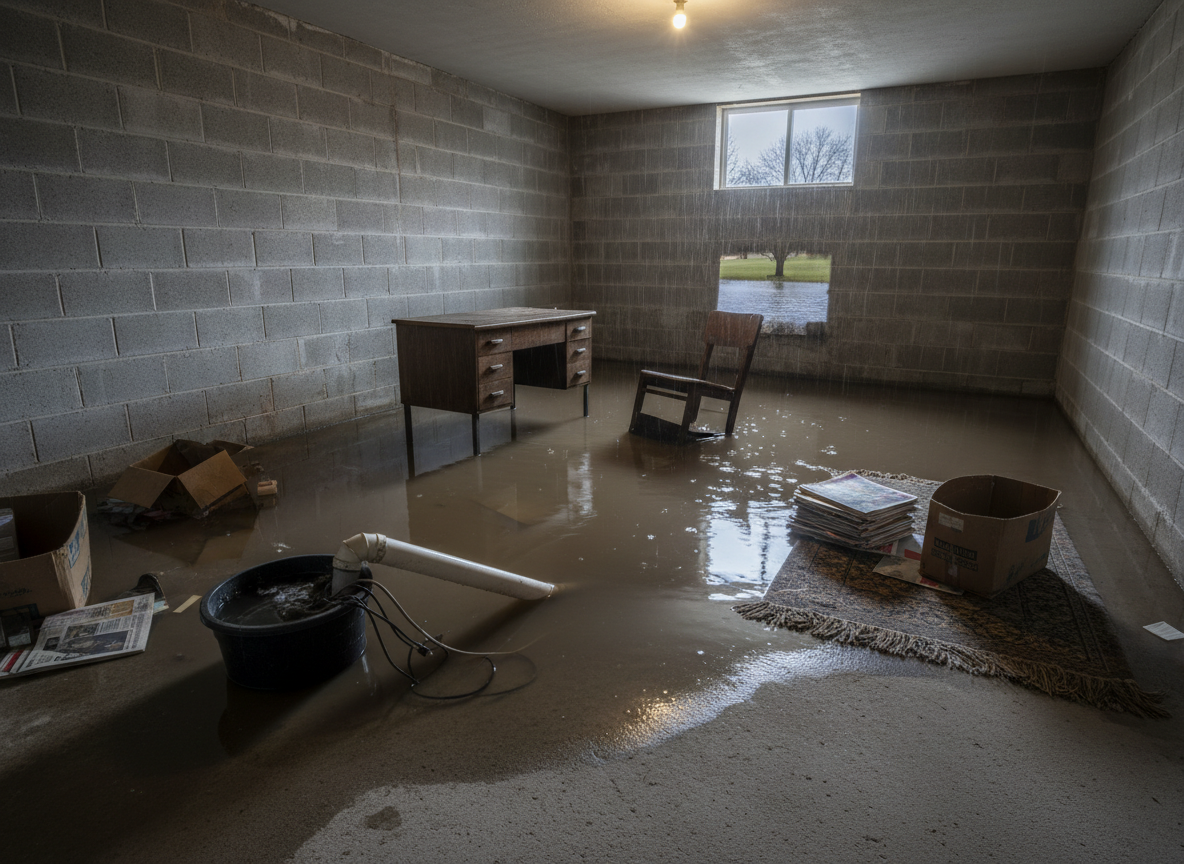 Basement Water Removal in River Drive —