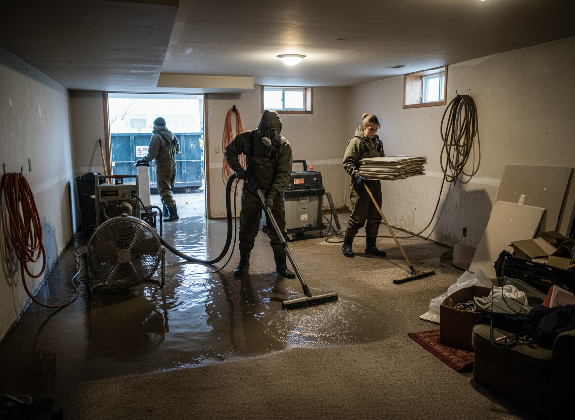 Basement Water Removal in River Drive —, ND 58104